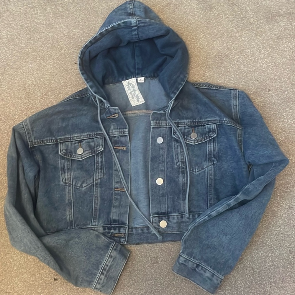 jean jacket cropped hoodie form